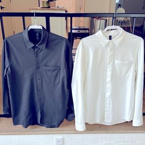 2 Pack Lululemon Athletica Commission Button Down Long Sleeve Shirts, Large
